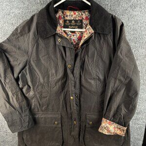 Barbour Chamber Beadnell Waxed Jacket Women Full Zip Size 14 US Floral Lined